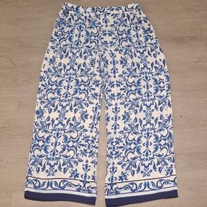 B•Wear Blue and White Print Palazzo Pants